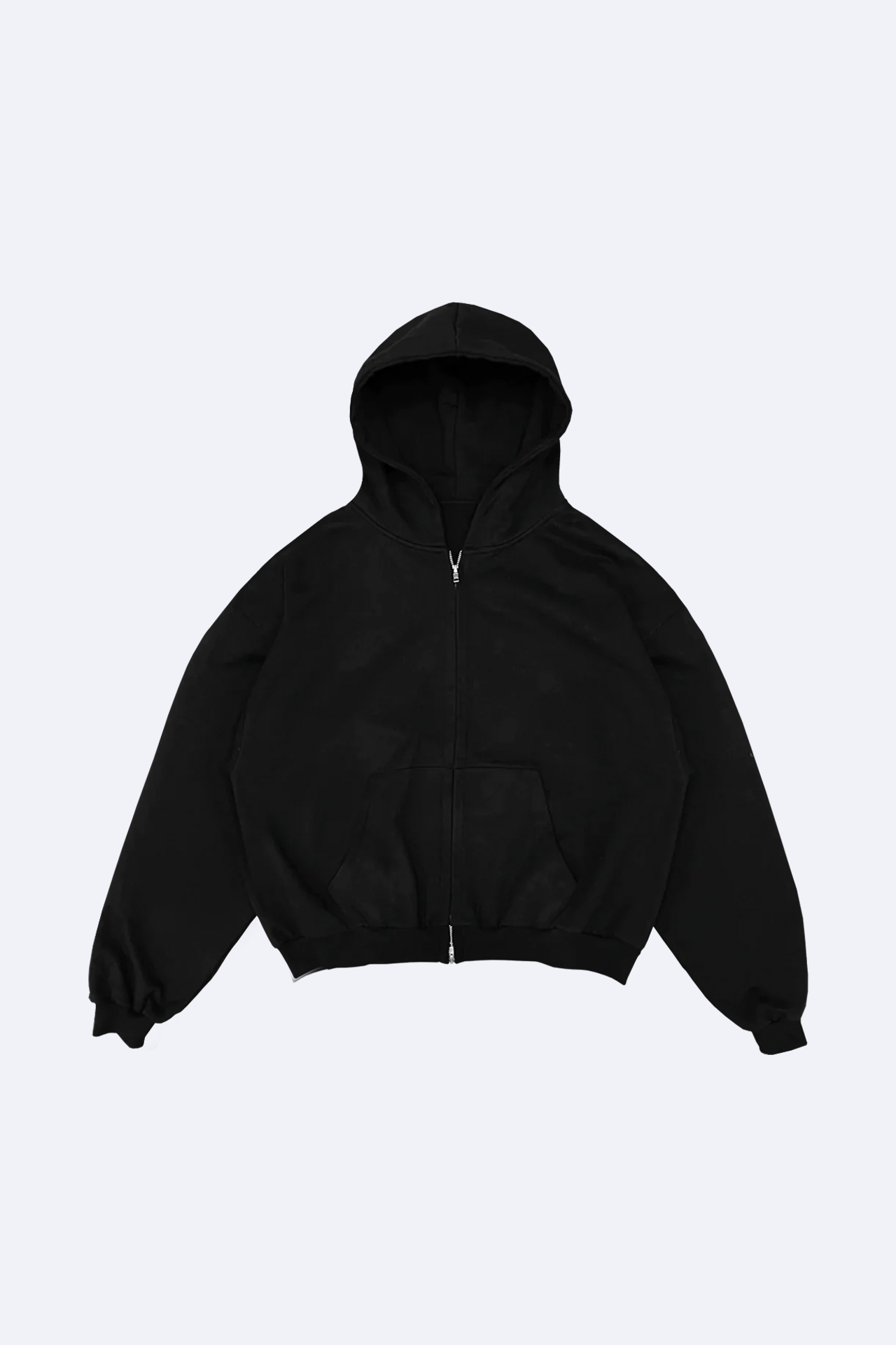 Sudadera Boxy negra con cierre Negro