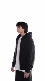 Sudadera Boxy negra con cierre Negro