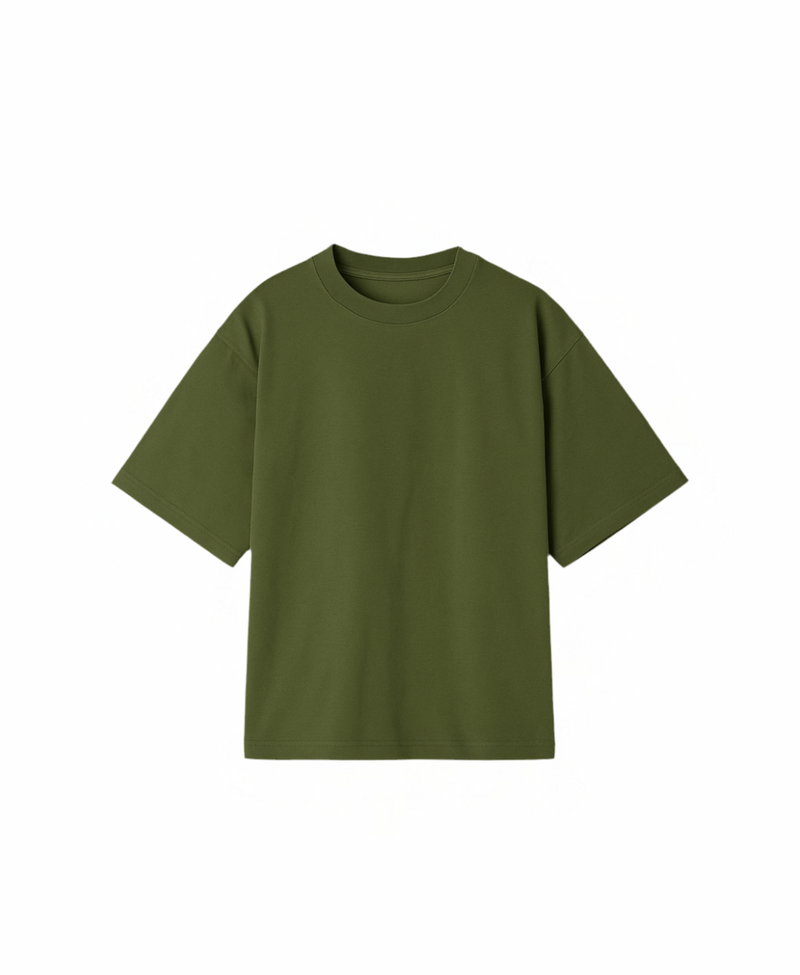 Playera Oversize Verde Militar 220gsm
